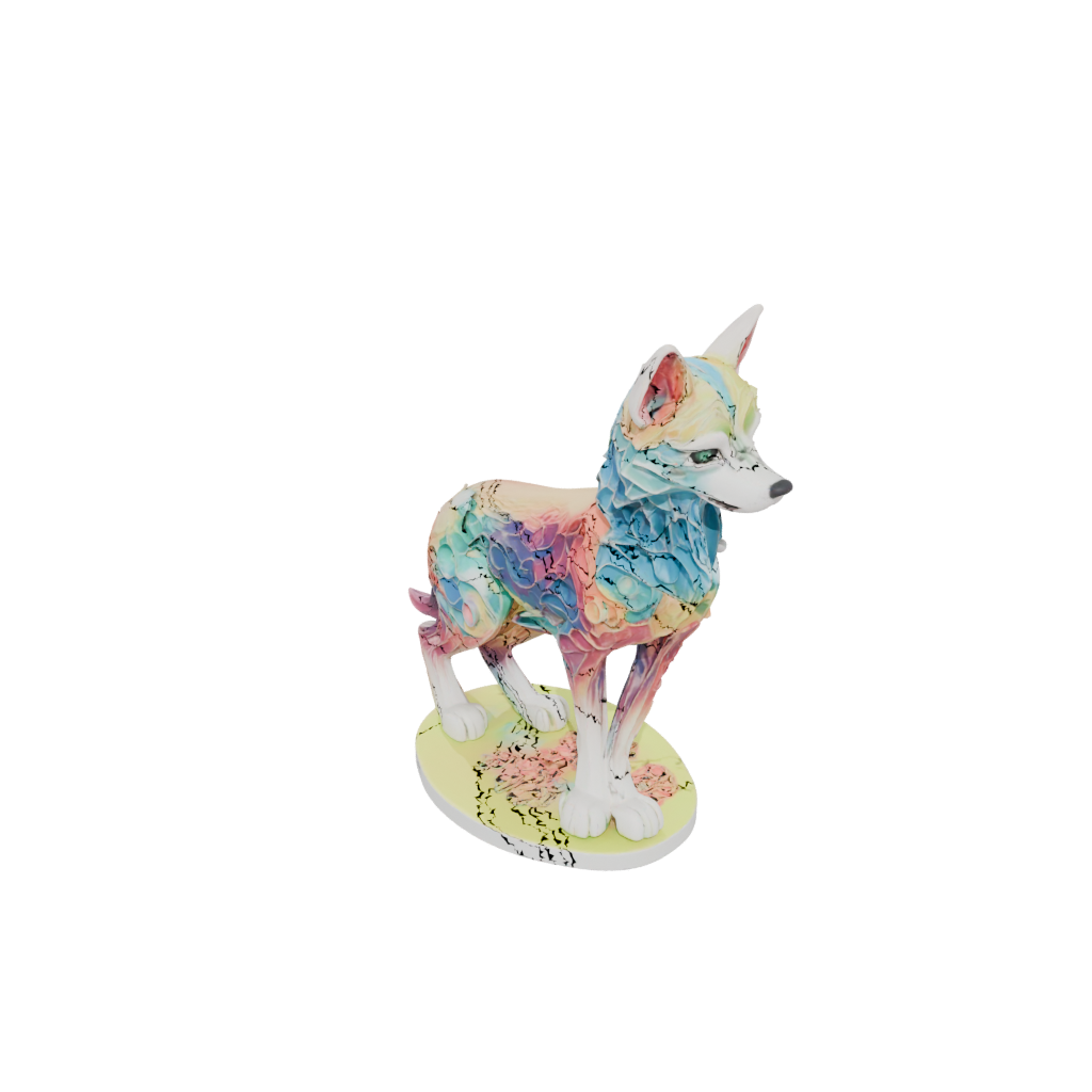 Neon Floral Flexi Wolf Pup
