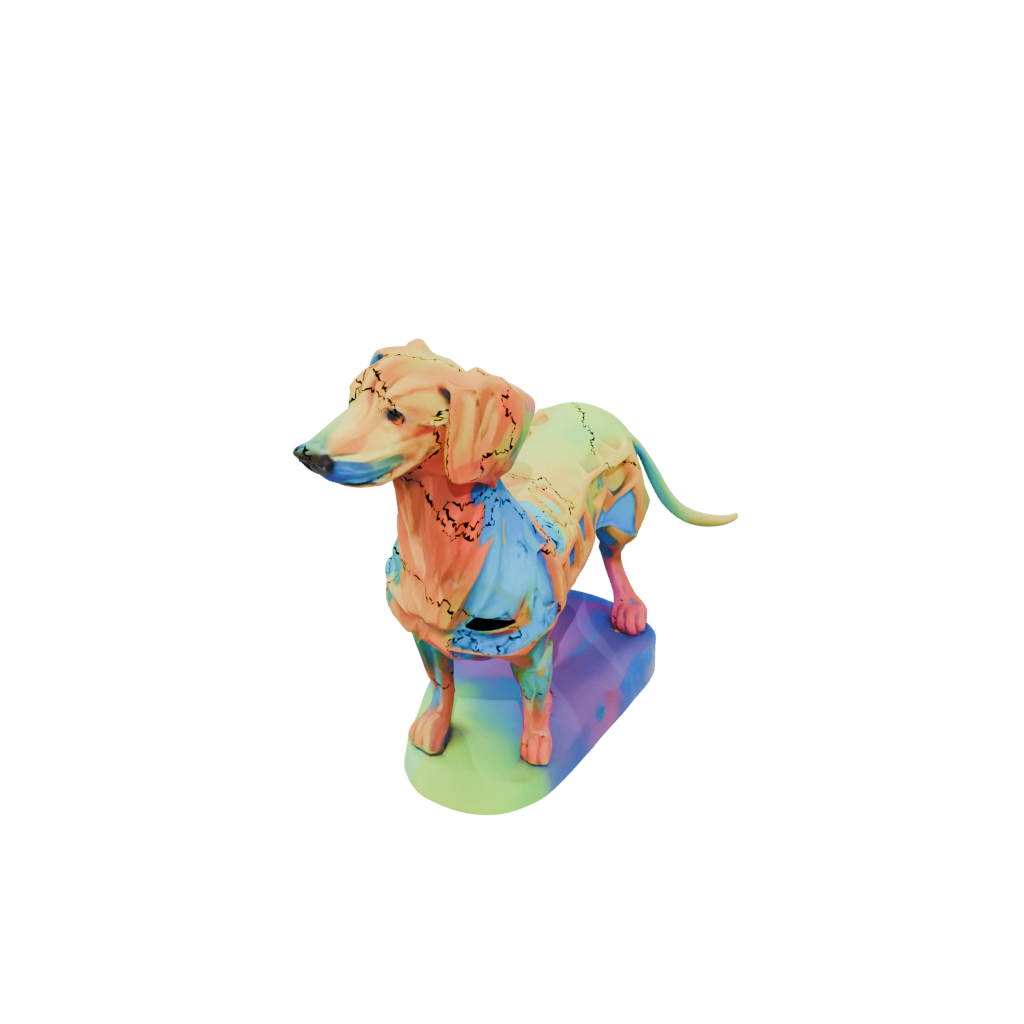 Neon Geo Flexi Dachshund Dog