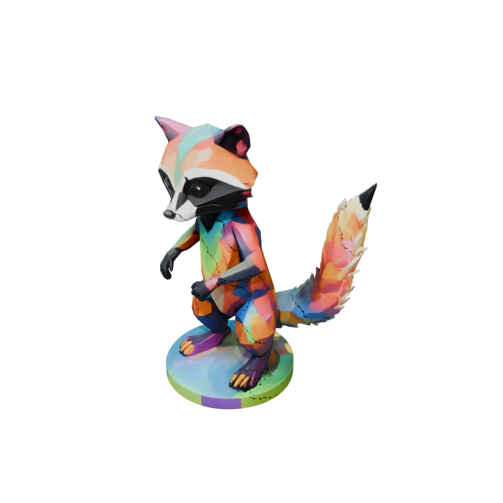 Neon Geo Flexi Raccoon