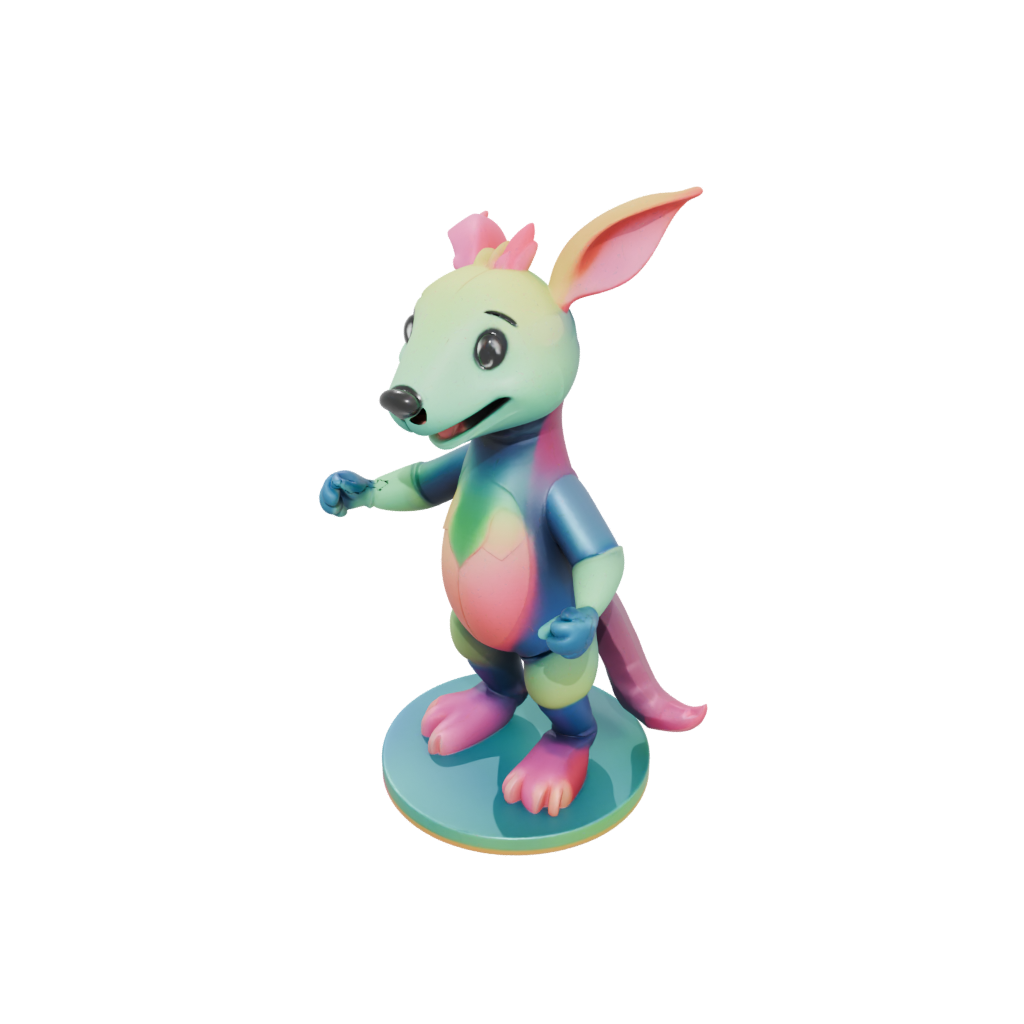 Neon Kawaii Flexi Anteater