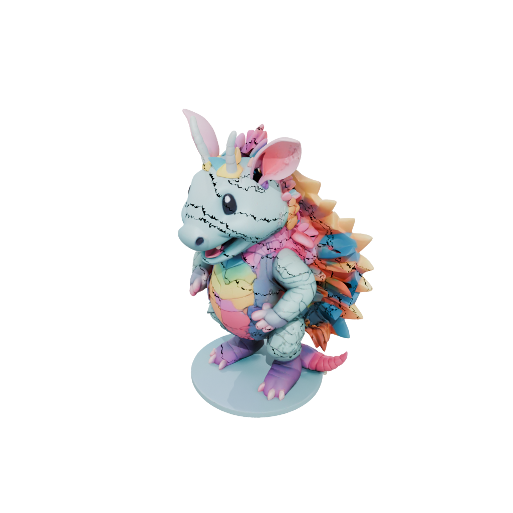 Neon Kawaii Flexi Armadillo