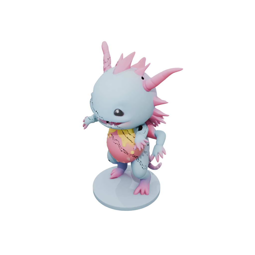 Neon Kawaii Flexi Axolotl