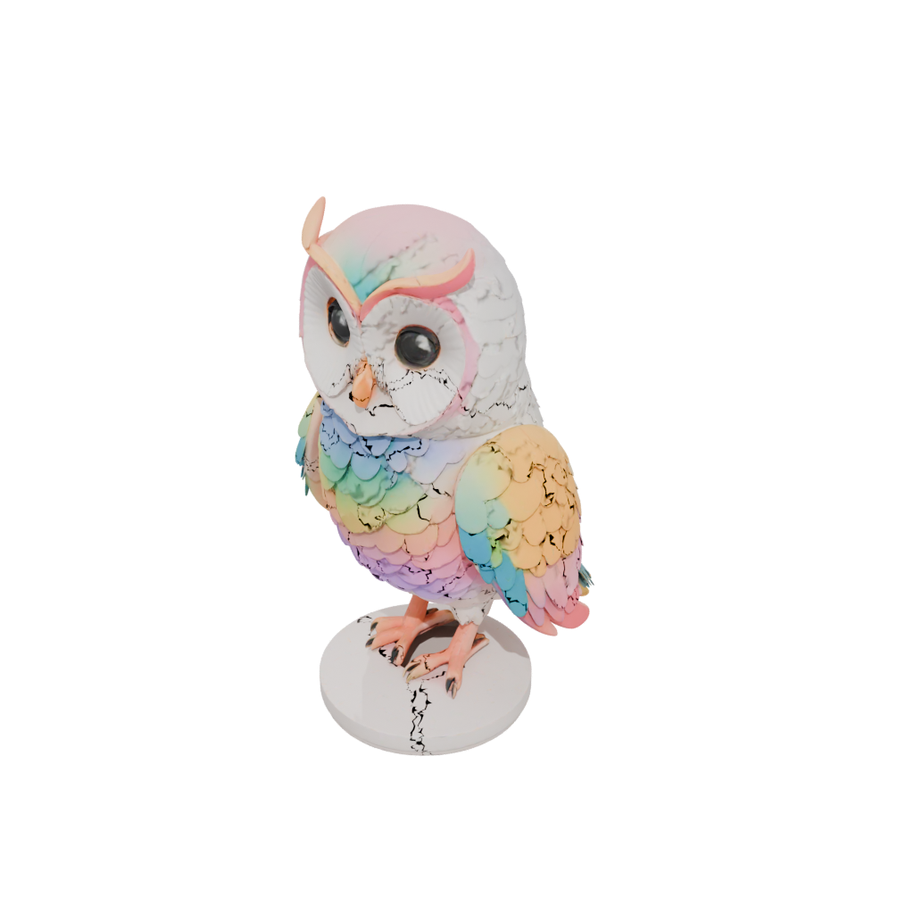 Neon Kawaii Flexi Barn Owl