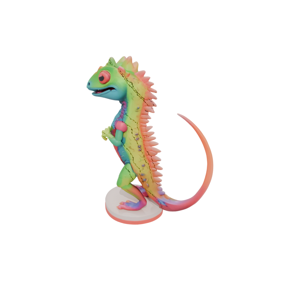 Neon Kawaii Flexi Chameleon
