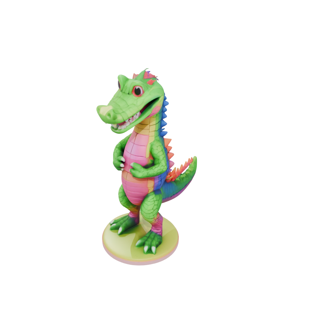 Neon Kawaii Flexi Crocodile