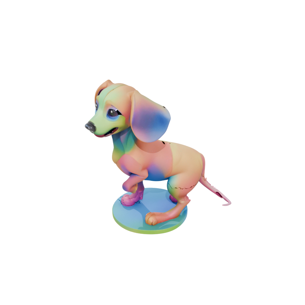 Neon Kawaii Flexi Dachshund Dog
