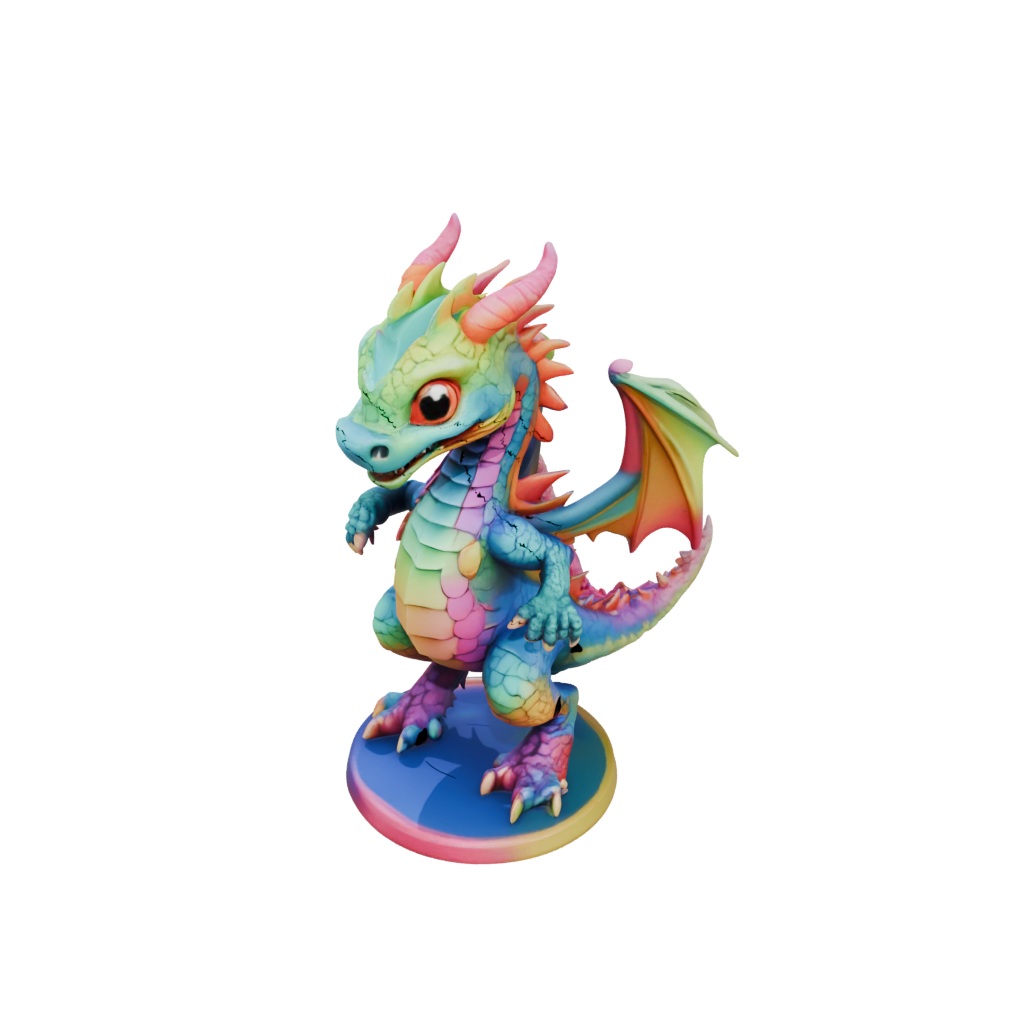 Neon Kawaii Flexi Dragon