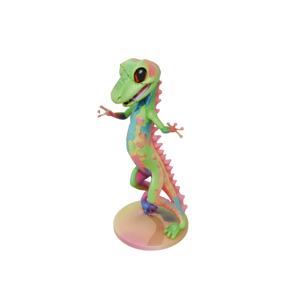 Neon Kawaii Flexi Gecko