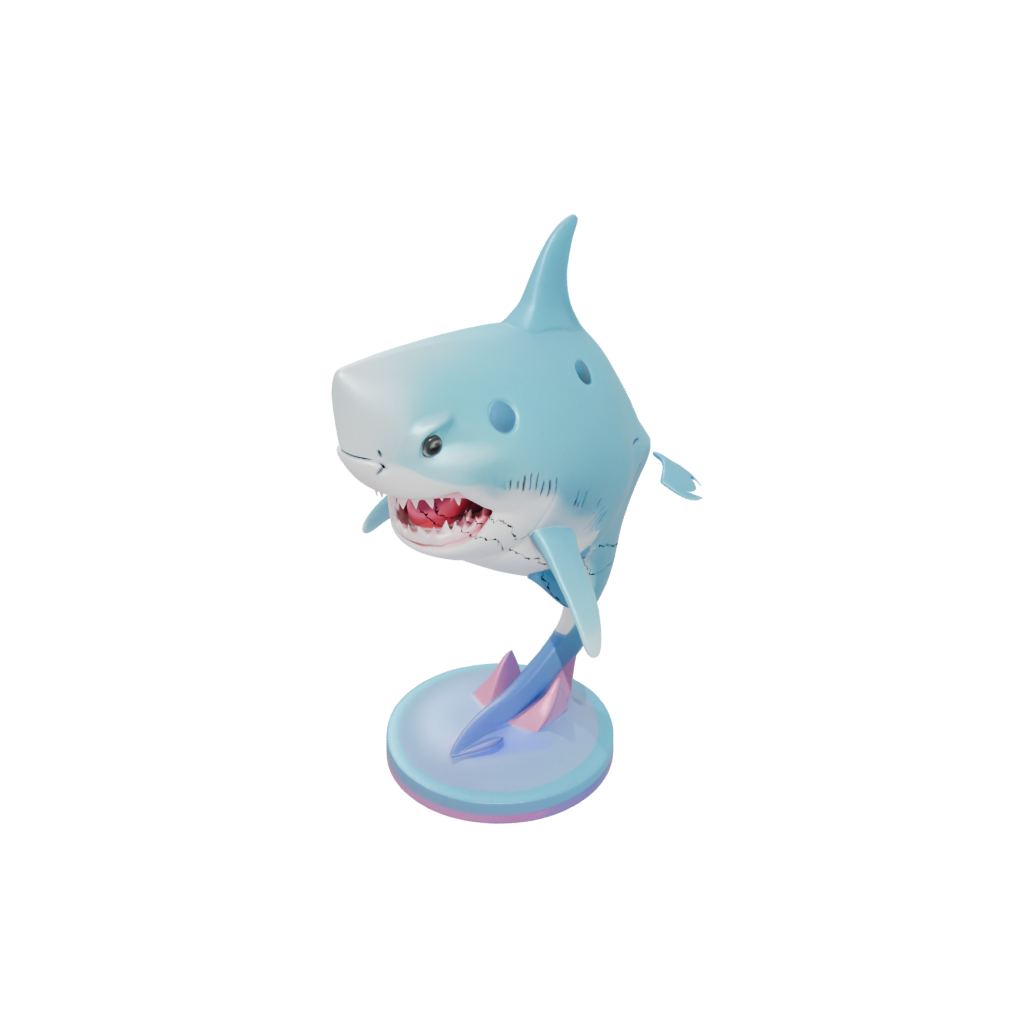 Neon Kawaii Flexi Great White Shark