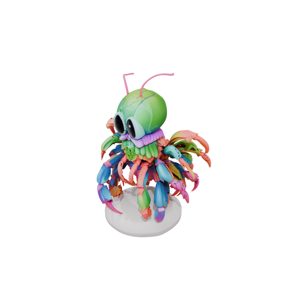 Neon Kawaii Flexi Hermit Crab