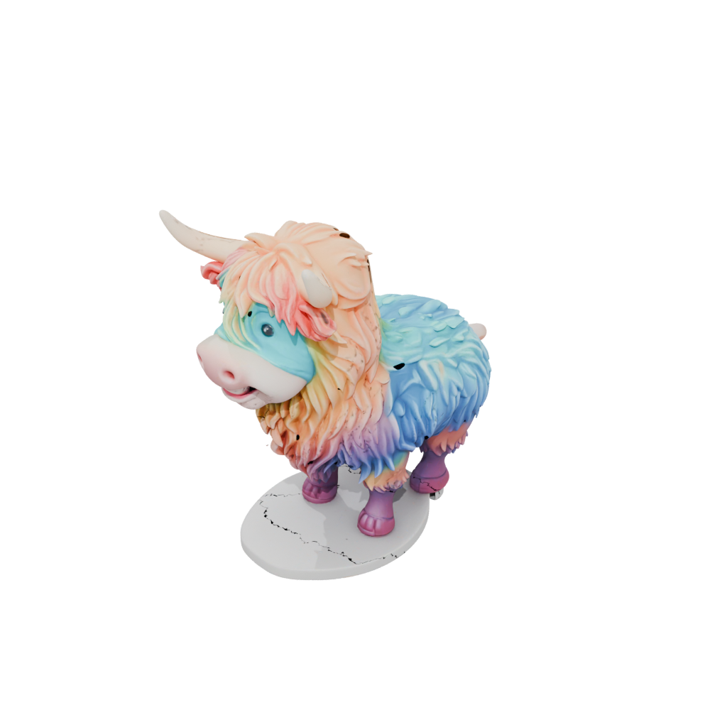 Neon Kawaii Flexi Highland Cow