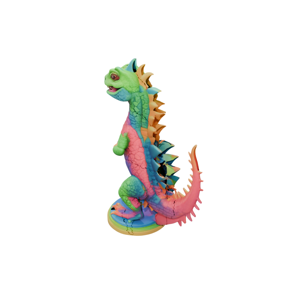 Neon Kawaii Flexi Iguana