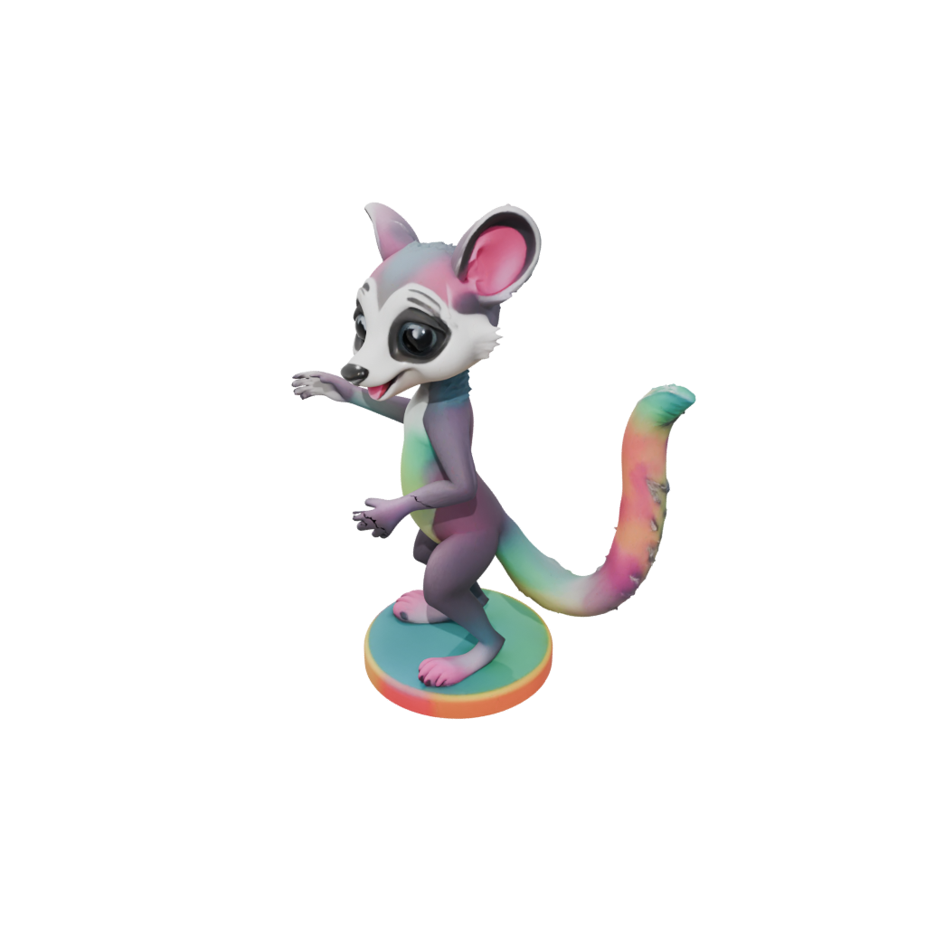 Neon Kawaii Flexi Lemur
