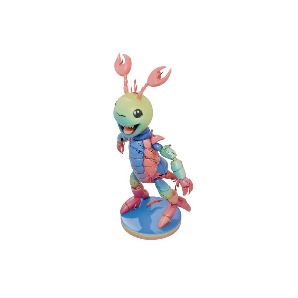 Neon Kawaii Flexi Lobster