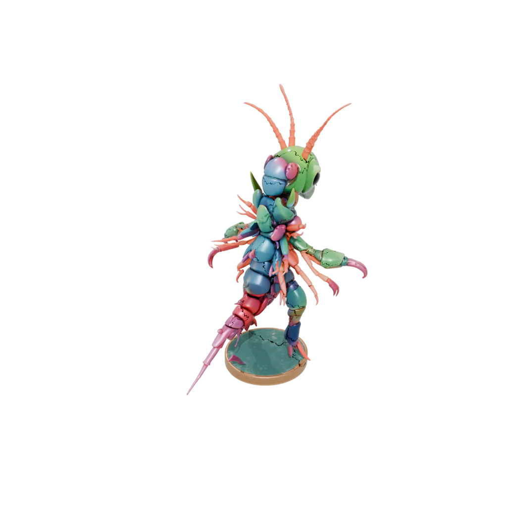 Neon Kawaii Flexi Mantis Shrimp