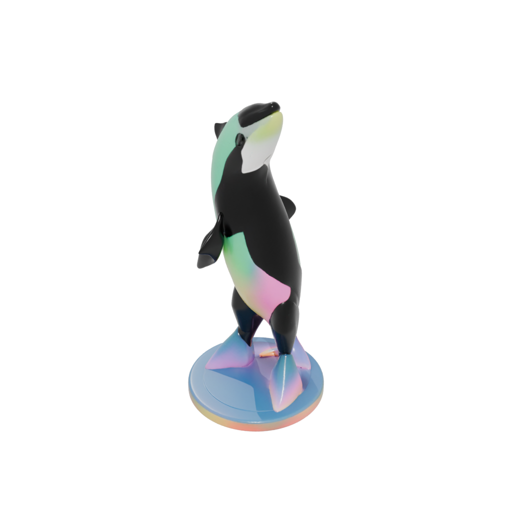 Neon Kawaii Flexi Orca Whale