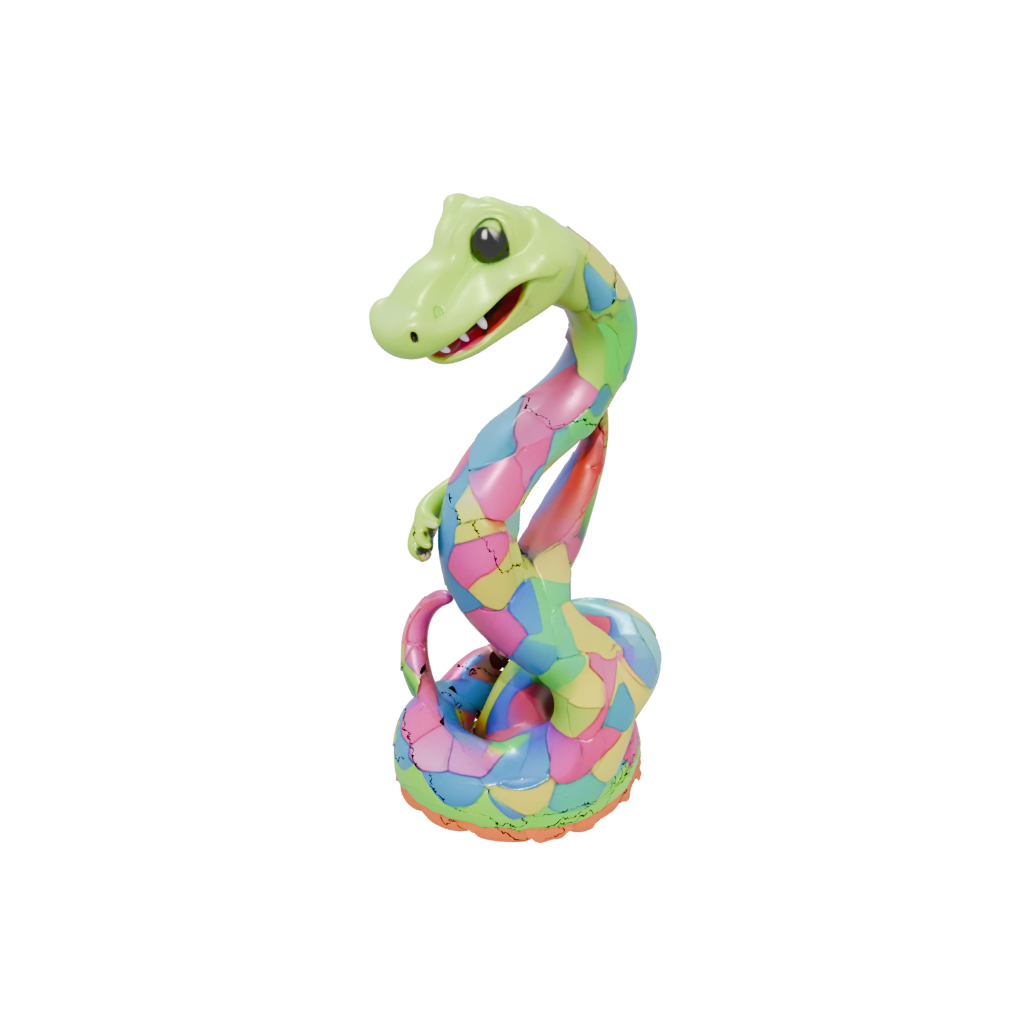 Neon Kawaii Flexi Rattlesnake