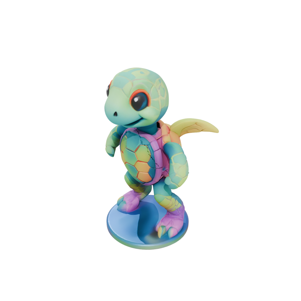 Neon Kawaii Flexi Sea Turtle