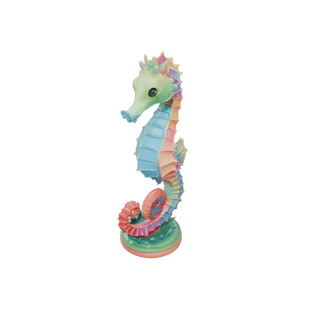 Neon Kawaii Flexi Seahorse