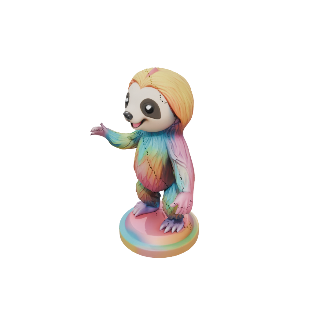 Neon Kawaii Flexi Sloth