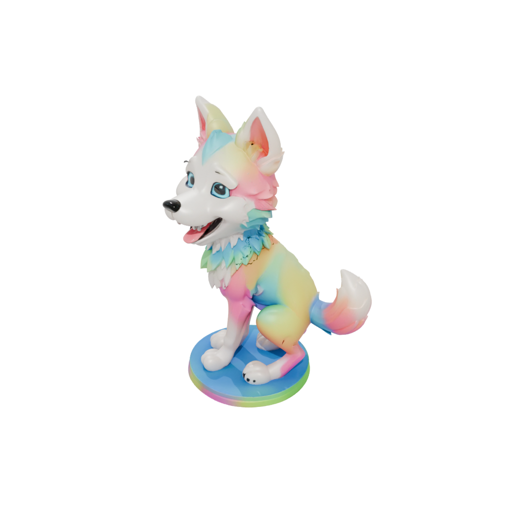 Neon Kawaii Flexi Wolf Pup
