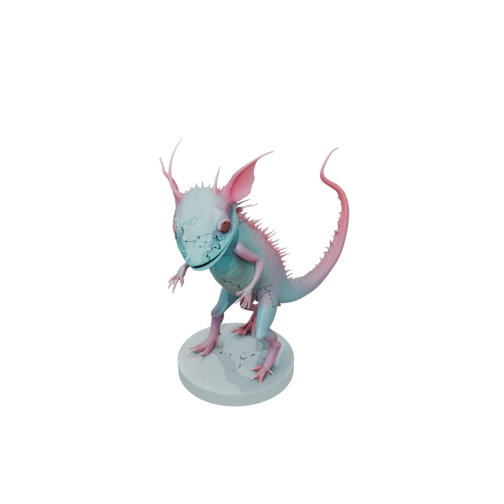 Neon Realistic Flexi Axolotl