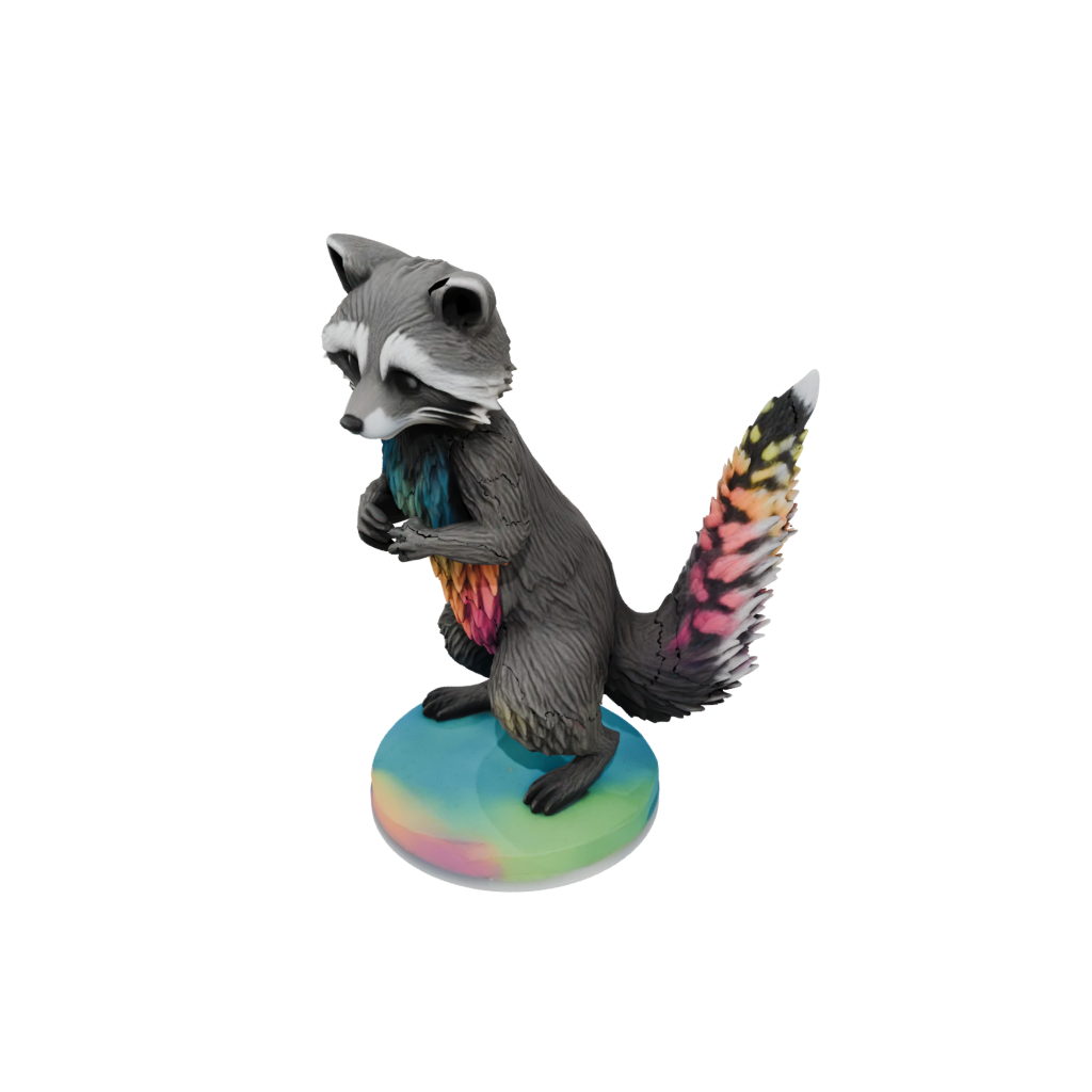 Neon Realistic Flexi Raccoon