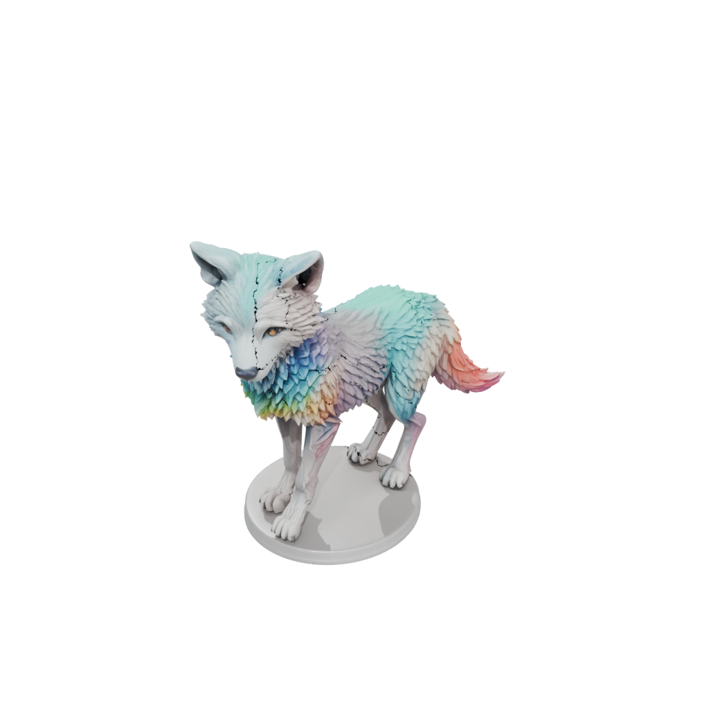 Neon Realistic Flexi Wolf Pup
