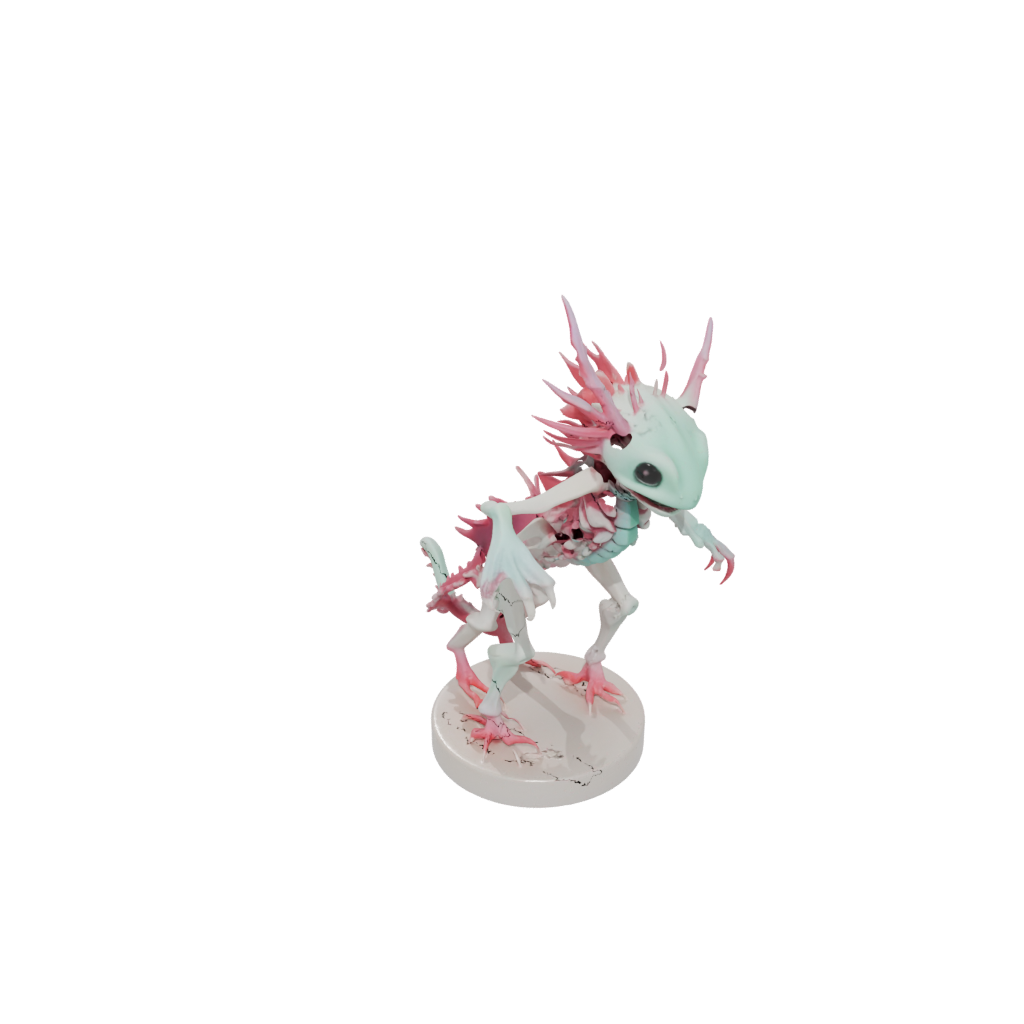 Neon Skeleton Flexi Axolotl