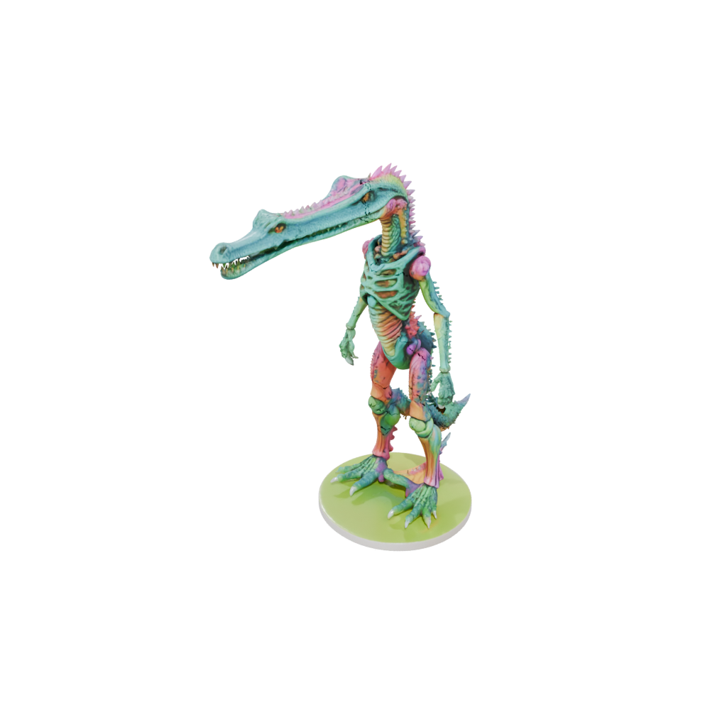 Neon Skeleton Flexi Crocodile