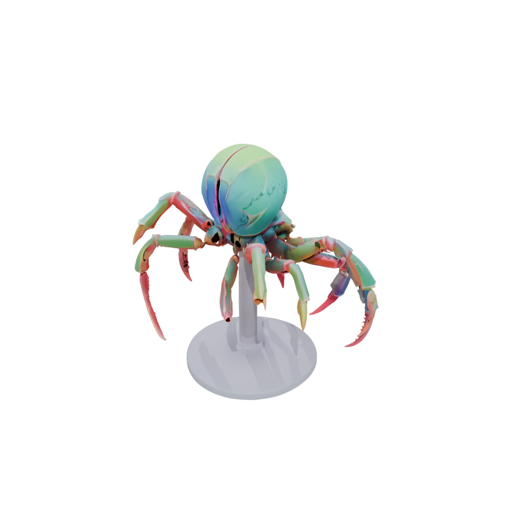 Neon Skeleton Flexi Hermit Crab