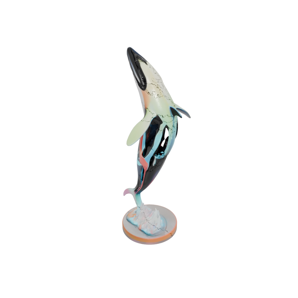 Neon Skeleton Flexi Orca Whale