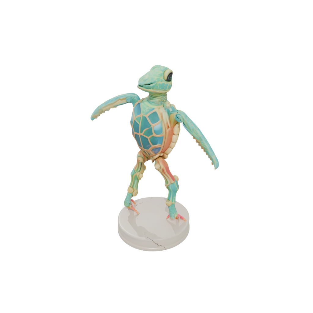 Neon Skeleton Flexi Sea Turtle