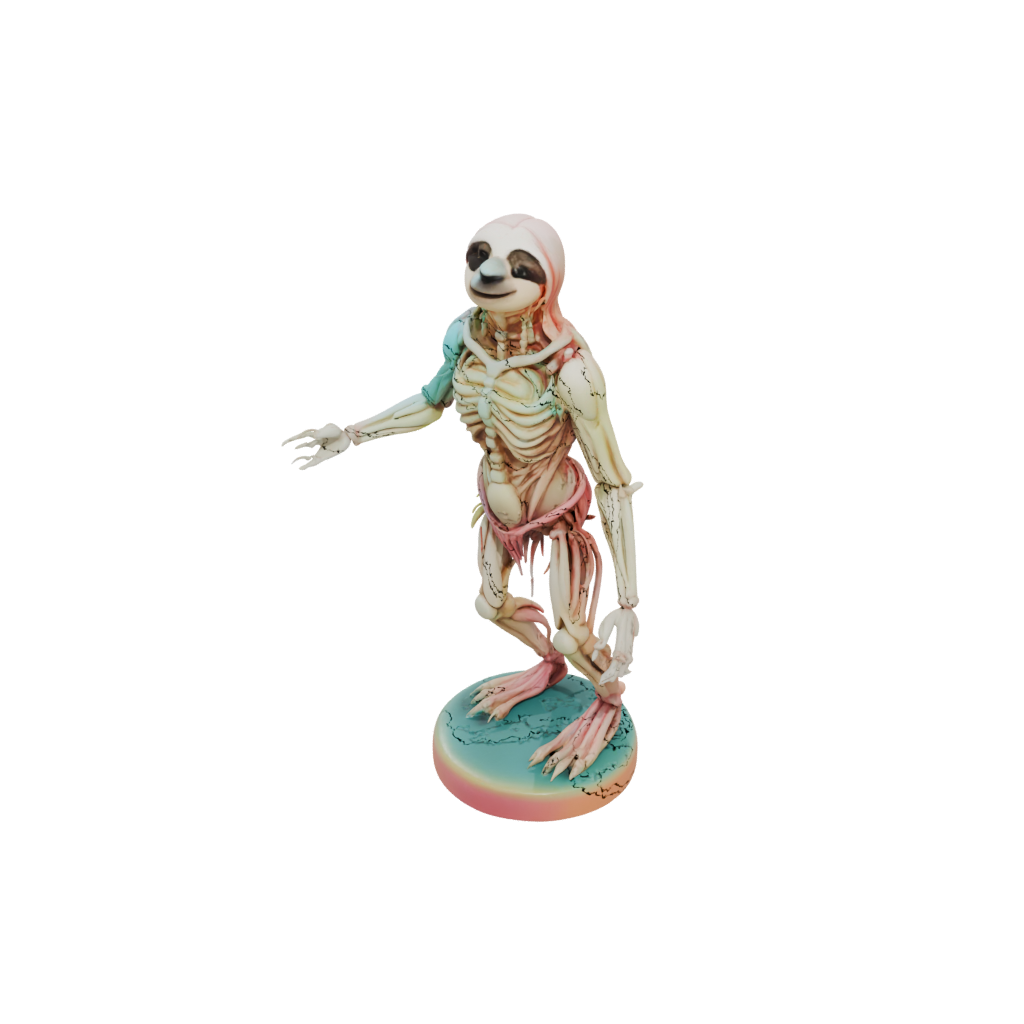 Neon Skeleton Flexi Sloth