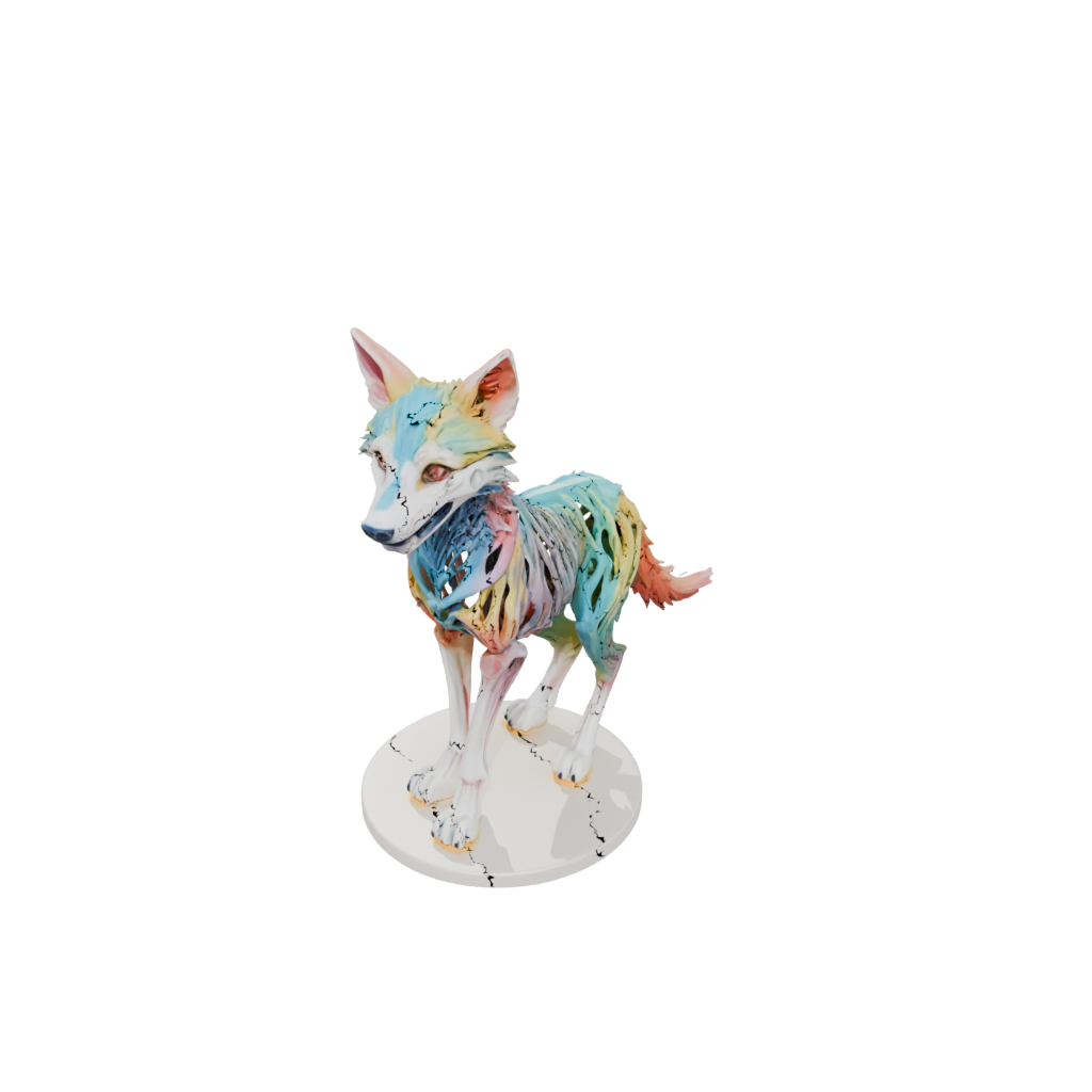 Neon Skeleton Flexi Wolf Pup