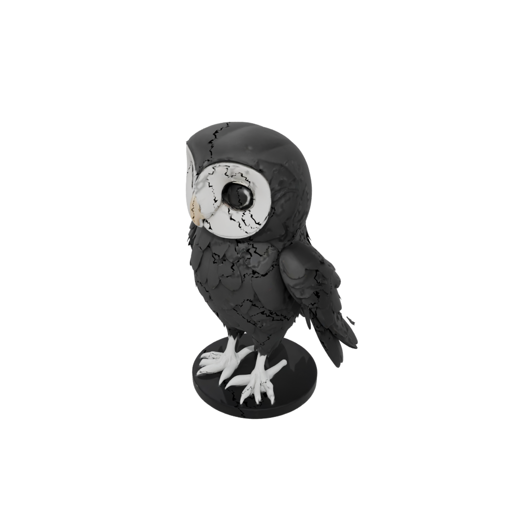 Obsidian Chibi Flexi Barn Owl