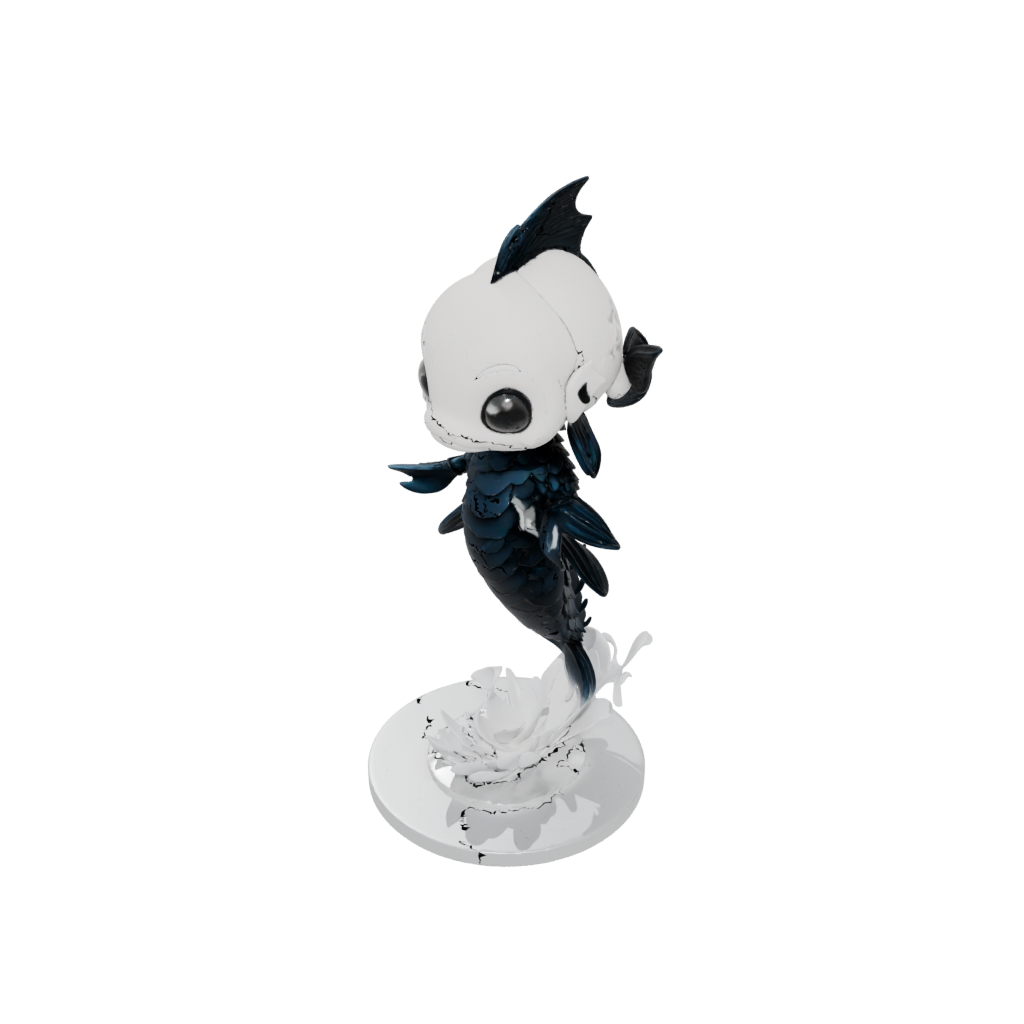 Obsidian Chibi Flexi Koi Fish