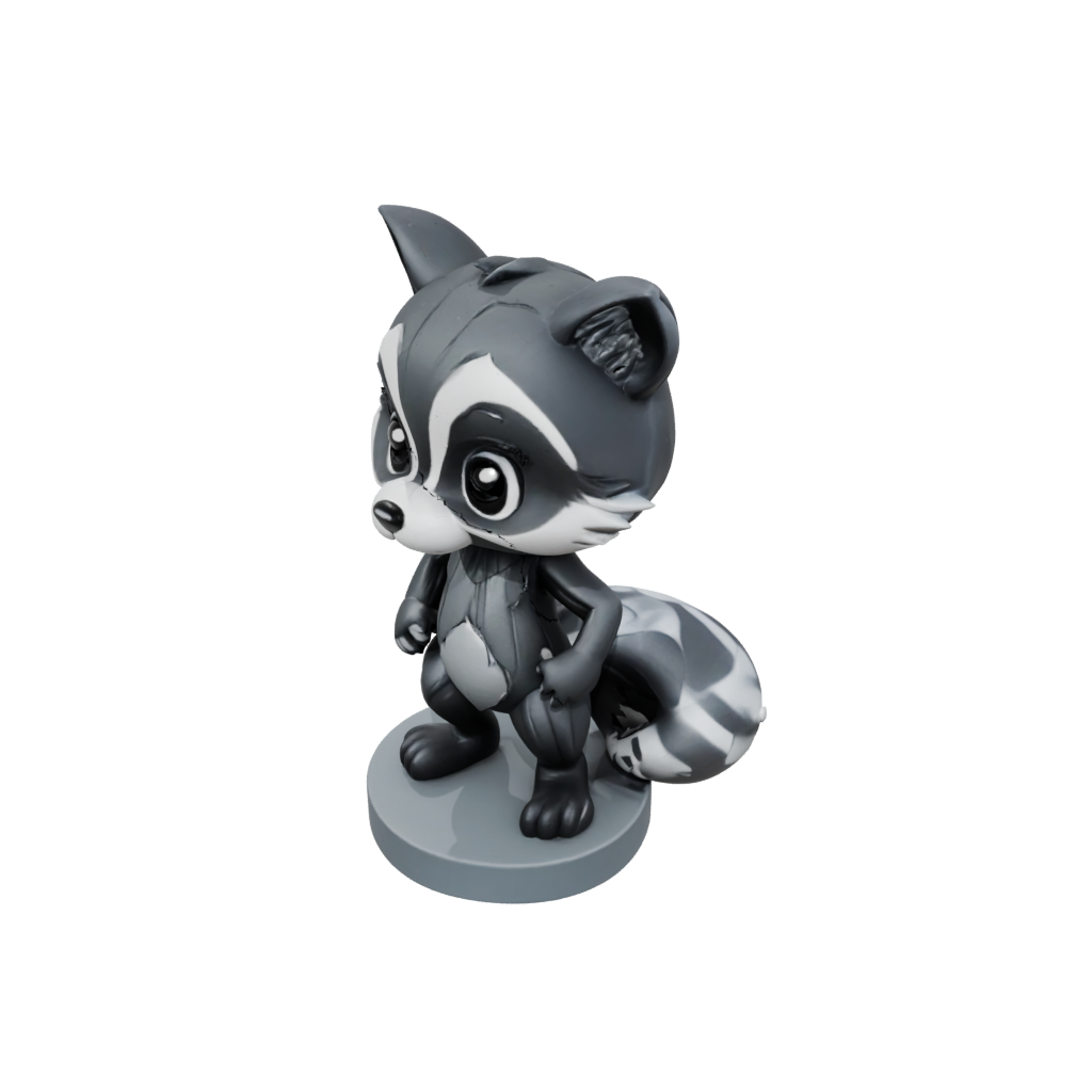 Obsidian Chibi Flexi Raccoon