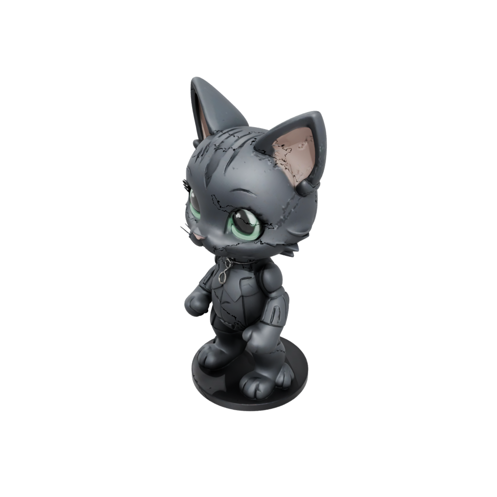 Obsidian Chibi Flexi Tabby Cat