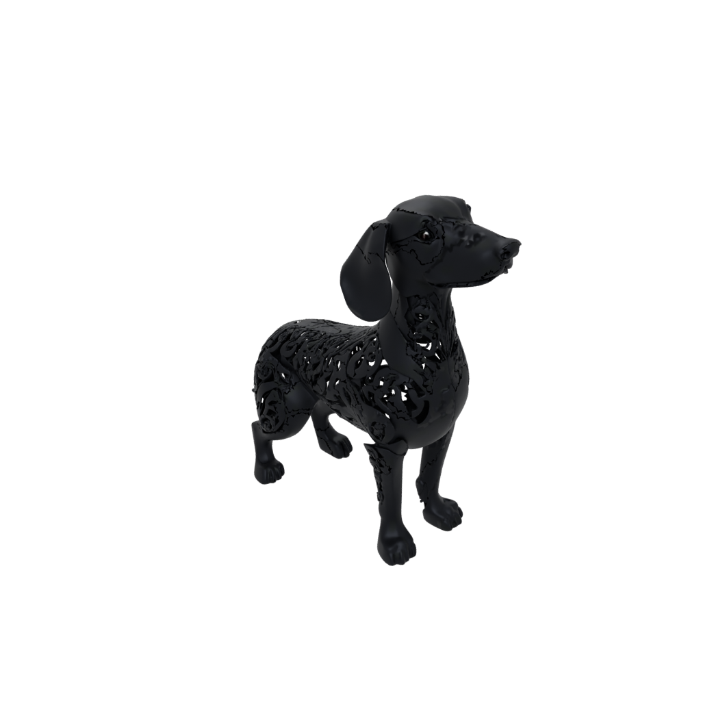Obsidian Floral Flexi Dachshund Dog