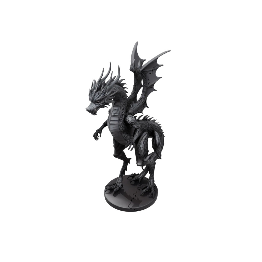 Obsidian Floral Flexi Dragon