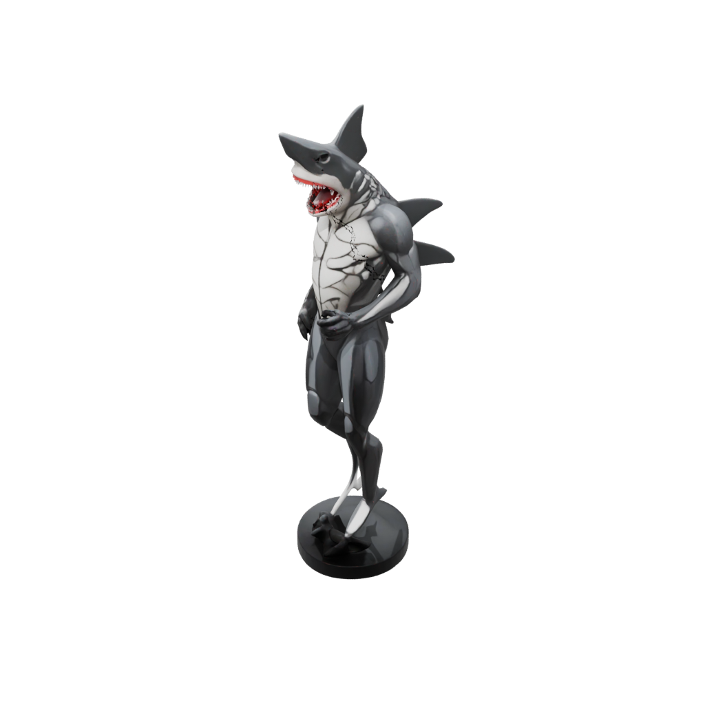Obsidian Floral Flexi Great White Shark
