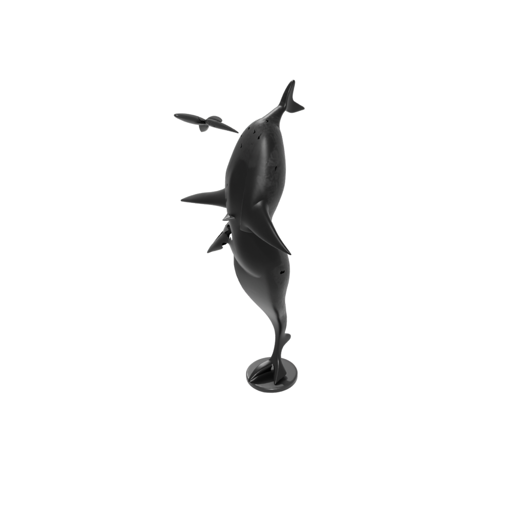 Obsidian Floral Flexi Orca Whale