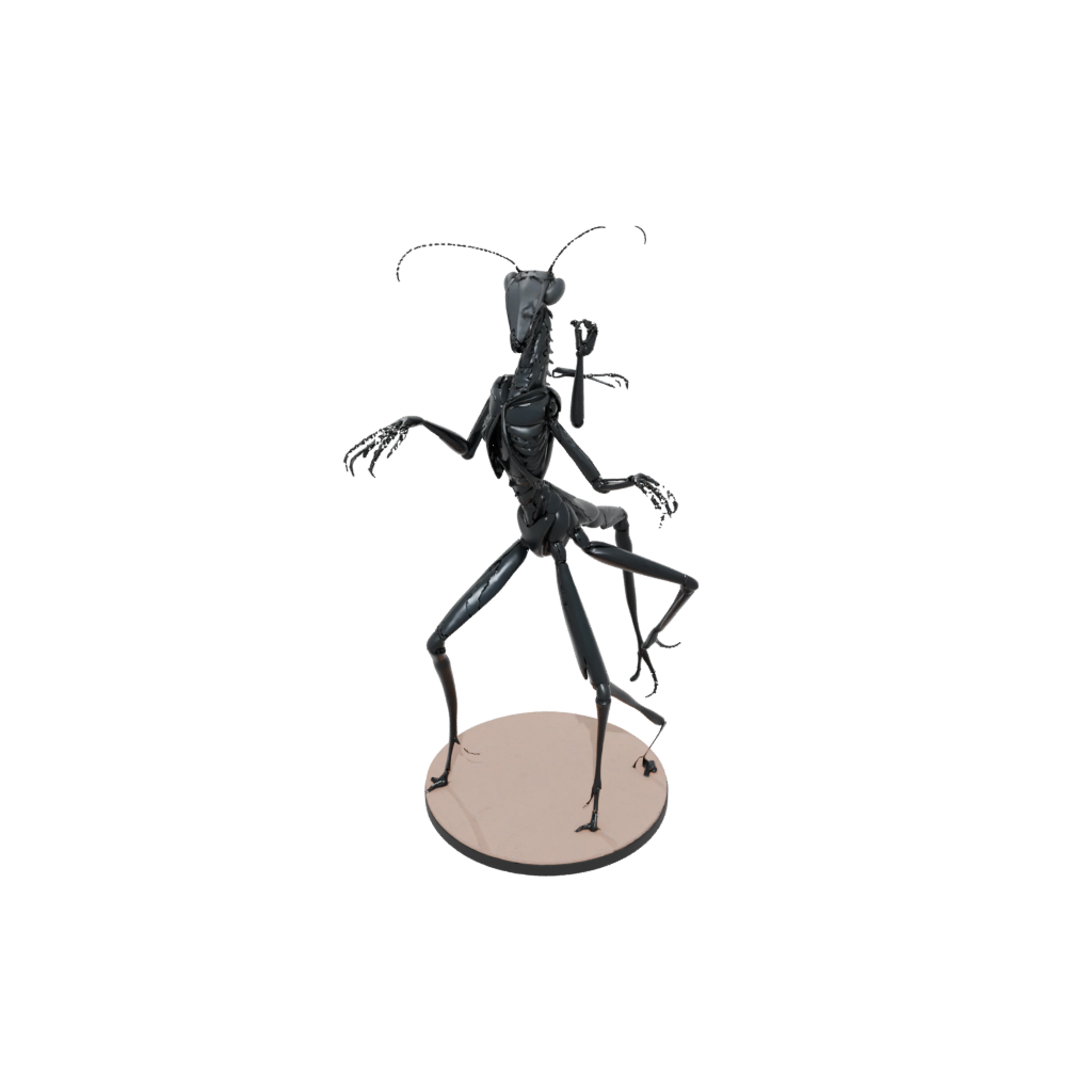 Obsidian Floral Flexi Praying Mantis