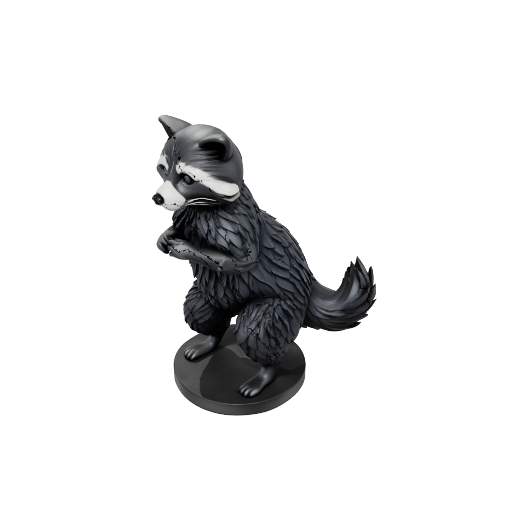 Obsidian Floral Flexi Raccoon