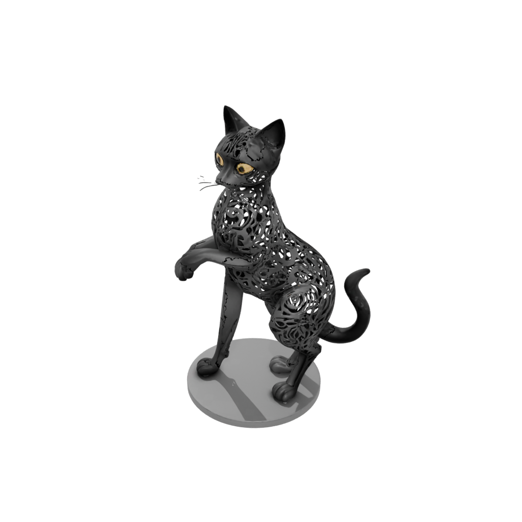 Obsidian Floral Flexi Tabby Cat
