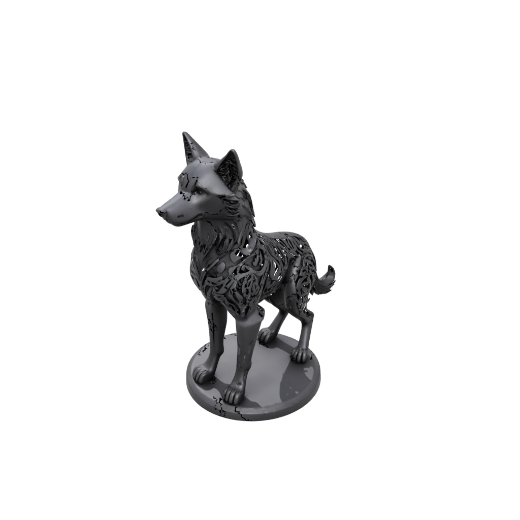 Obsidian Floral Flexi Wolf Pup