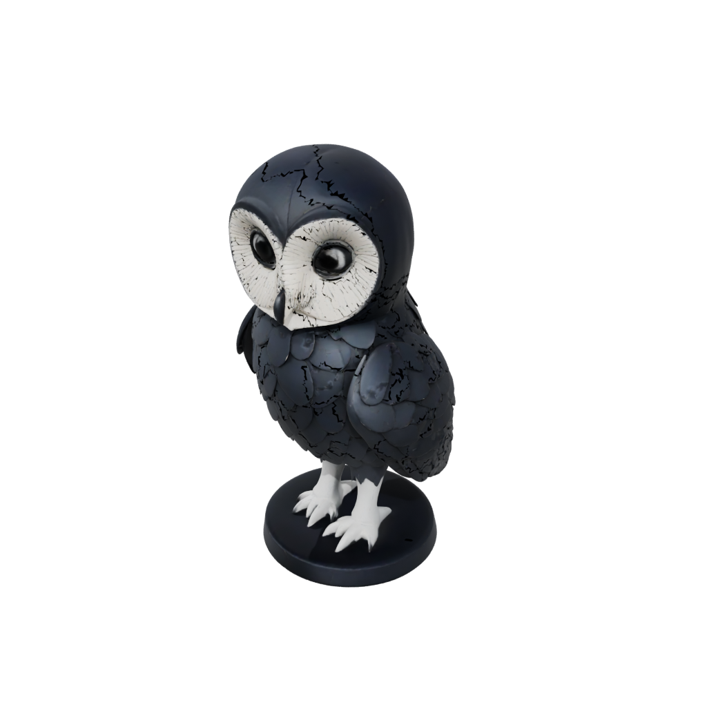 Obsidian Kawaii Flexi Barn Owl