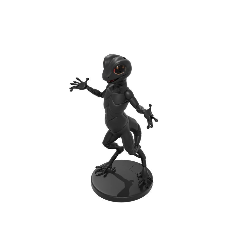 Obsidian Kawaii Flexi Gecko