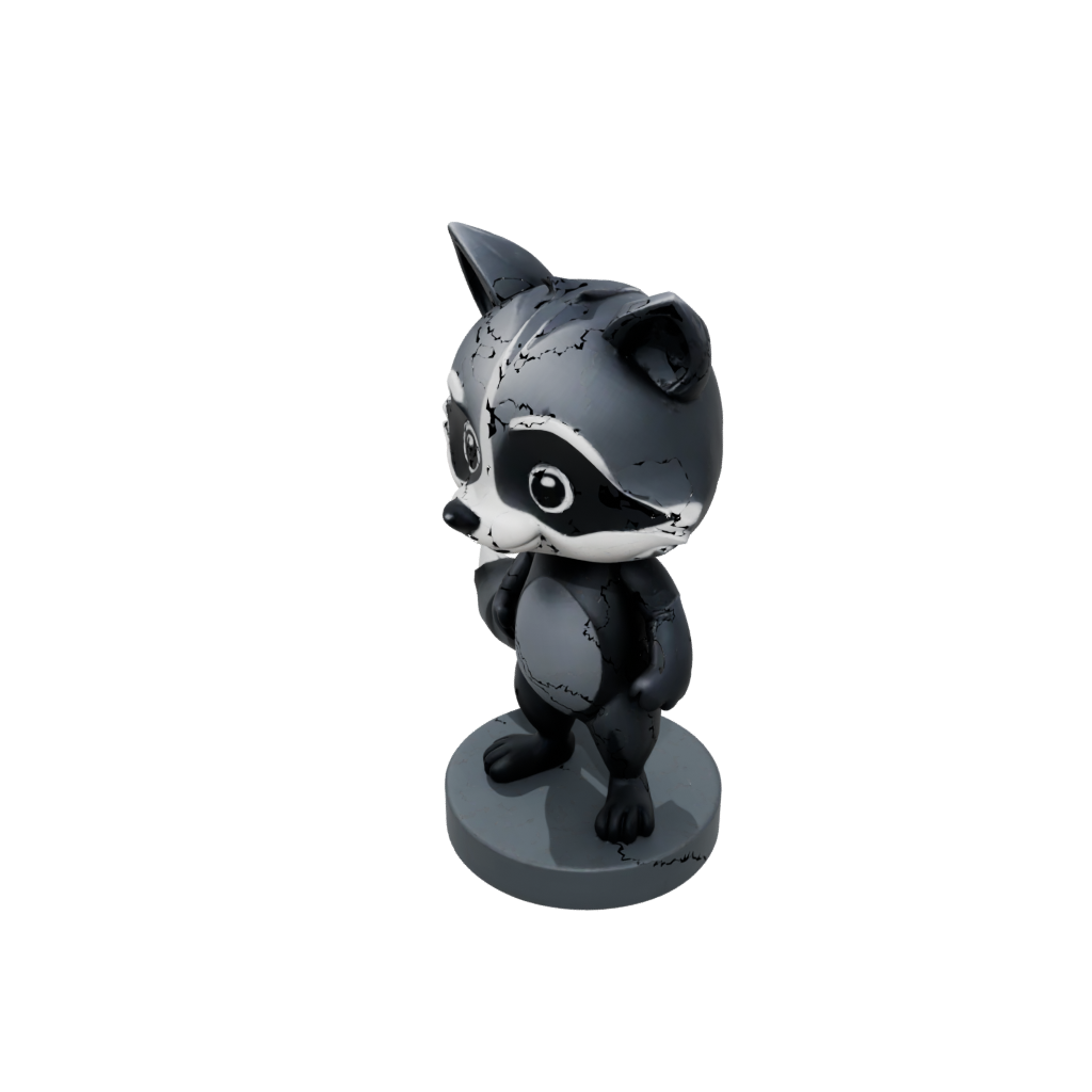Obsidian Kawaii Flexi Raccoon